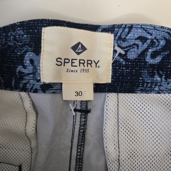 Sperry Water Shorts Size 30 – Octopus Print Swim Trunks – Navy Blue NWT - Picture 12 of 16